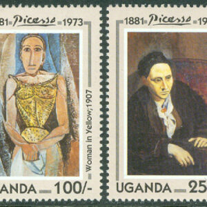 Uganda – M 1291-1292 Picasso död 20 år, 2 kpl **
