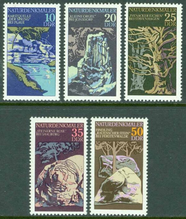 DDR - M 2203-2207 Naturmonument, 5 kpl **