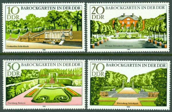DDR - M 2486-2489 Barockträdgårdar, 4 kpl **