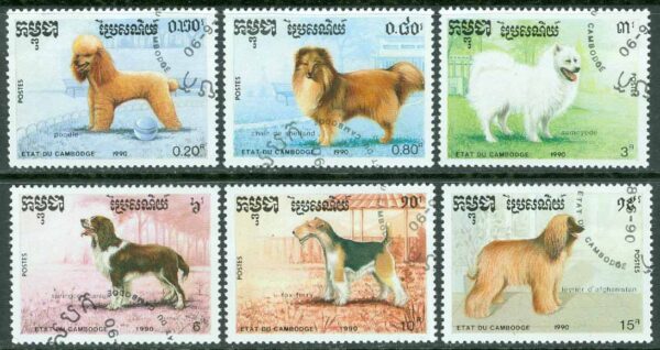Kambodja - M 1127-1132 Hundar bla Dalmatiner, 6 ol stpl