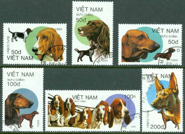 Vietnam - M 2073-2078 Hundar 6 ol stpl