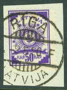Lettland – M   49 Symbolik, 50 K på klipp. RIGA 2.5.20