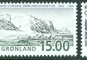 Grönland – F  394-395 Danska litterära grönlandsexpeditionen 100 år, 2 kpl stpl