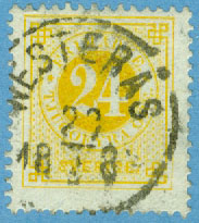 F   34 Ringtyp 24 öre t. 13. WESTERÅS 29.? 188?  (U/Väs)