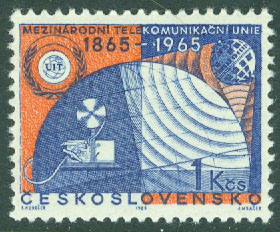 Tjeckoslovakien – M 1559 Int. Teleunionen ITU 100 år, 1 kpl **