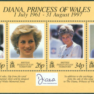 British Indian Ocean Ter. – M BL  10 Prinsessan Diana död, block kpl **
