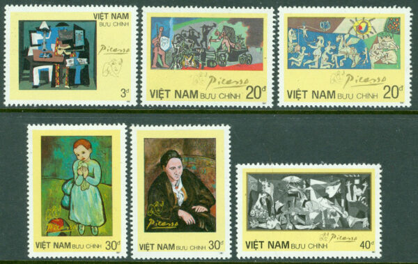 Vietnam - M 1853-1858 Målningar av Picasso, 6 kpl **