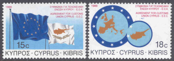 Cypern - M  693-694 Tullavtal med EU, 2 kpl **