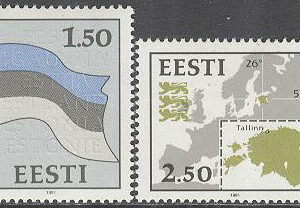 Estland – M  174-175 Nationella symboler – Flagga & kartor, 2 kpl **