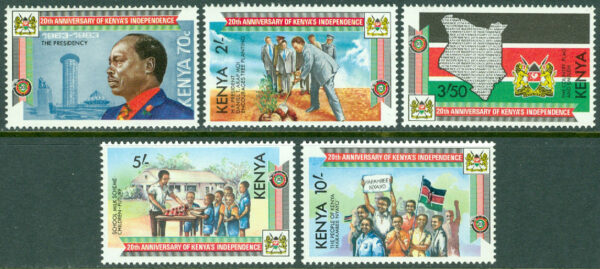 Kenya - M  278-282 Oavhängighet 20 år, 5 kpl **