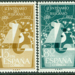 Spanien – M 1065-1066 Spanska telegrafen 100 år, 2 ol **