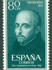 Spanien – M 1064 Frimärkets Dag 1955, Ignatius von Loyola, 90 Cts *