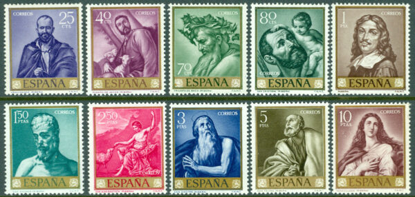 Spanien - M 1384-1393 Frimärkets Dag 1963. Målningar, 10 kpl **