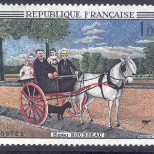Frankrike – M 1575 Hästar, konst, målning av H Rousseau, 1 kpl **