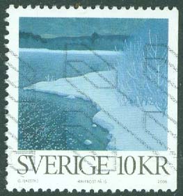 F 2581 Utrikes julpost 2006. Rimfrost, 10 kr stpl