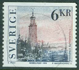 F 1816 Nobelpristagare Litteratur 1993. Nobelfest i Stockholms stadshus, 6 kr stpl