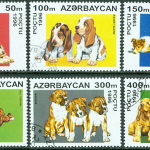 Azerbajdzjan – M  306-311 Hundvalpar, 6 kpl stpl