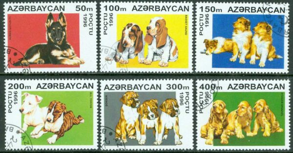 Azerbajdzjan - M  306-311 Hundvalpar, 6 kpl stpl