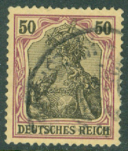 Deutsches Reich – M   76 Germania, 50 Pf stpl