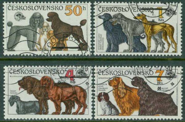 Tjeckoslovakien - M 3055-3058 Internationell hundutställning i Brünn, 4 kpl stpl