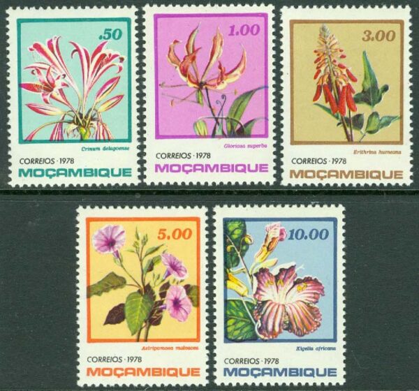 Mocambique - M  655-656, 658-660 Blommor, 5 ol **