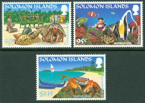 Solomon Islands - M  876, 878-879 Turistår i södra Stilla havet, 3 ol **