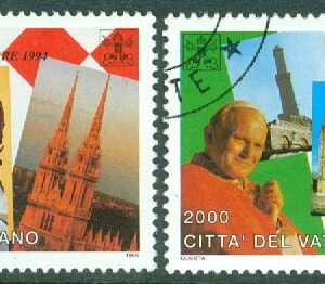 Vatikanen – M 1161-1162 Världsresor av påven Johannes Paul II, 2 kpl stpl