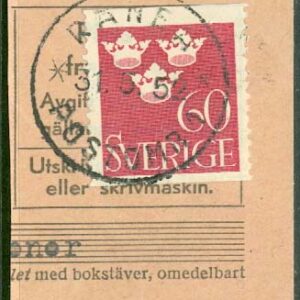 F  286 Tre kronor 60 öre. RÅNEÅ POSTOMB. 1  31.5.52 på klipp (BD/Nb)