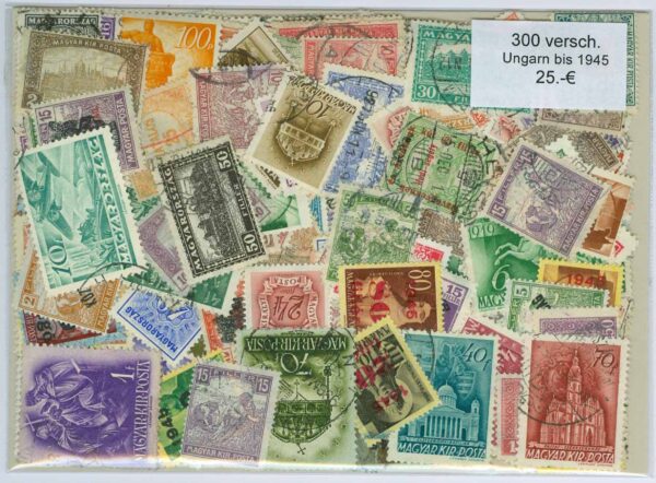 300 olika Ungern, frimärken till och med 1945