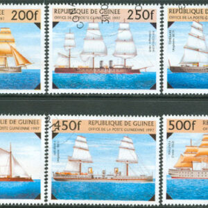 Guinea – M 1638-1643 Krigsskepp  från 1800-talet, 6 kpl stpl