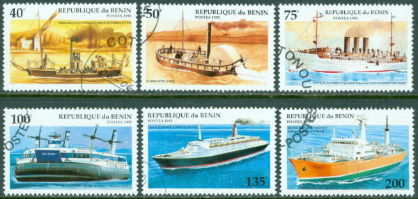 Benin - M  631-636 Fartyg bl.a.Mountbatten SR-N4, 6 kpl stpl