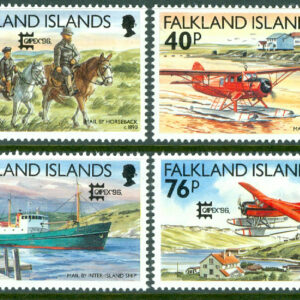 Falkland Islands – M  673-676 Int. frimärksutställning CAPEX 96, Toronto. Posttransportmedel, 4 kpl **