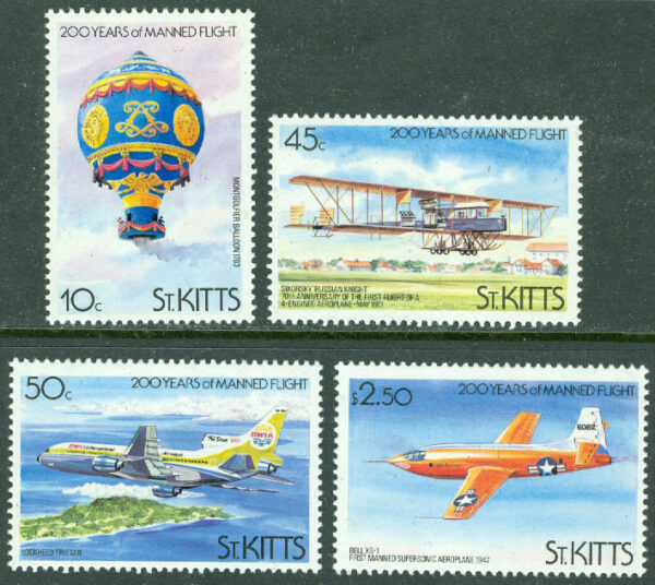 St. Kitts - M  118-121 Luftfarten 200 år, 4 kpl **