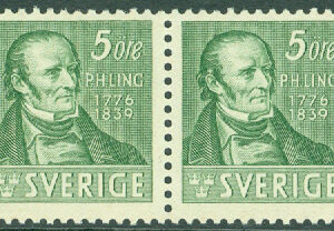 Sverige – F  318BC P H Ling 5 öre 3 + 4-sid tandning **