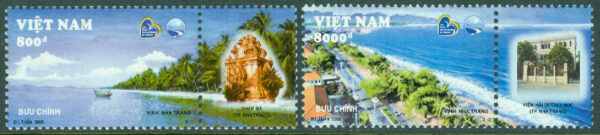 Vietnam - M 3352-3353 Nha Trang-stranden, Khanh Hòa -provinsen, 2 kpl + tab **