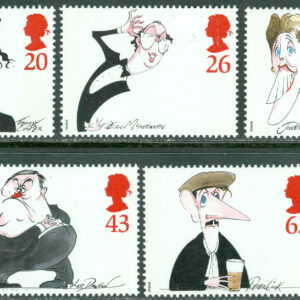 England – M 1749-1753 Komiker, karikatyrer av Gerald Scarfe, 5 kpl **