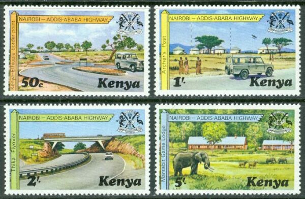 Kenya - M   92-95 Motorväg från Nairobi till Addis Abeba, Etiopien, 4 kpl **