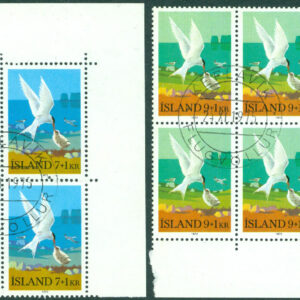 Island – F  506-507 Silvertärna, 2 hörnfyrblock kpl stpl