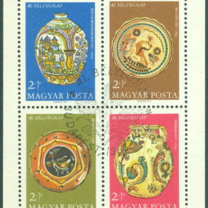 Ungern – M BL  66 A Frimärkets Dag 1968. Gammalungerskt krukmakeri, block stpl