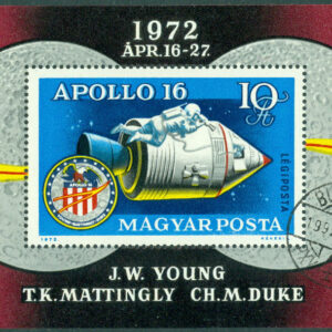 Ungern – M BL  93A Rymdfarkosten Apollo 16, block stpl