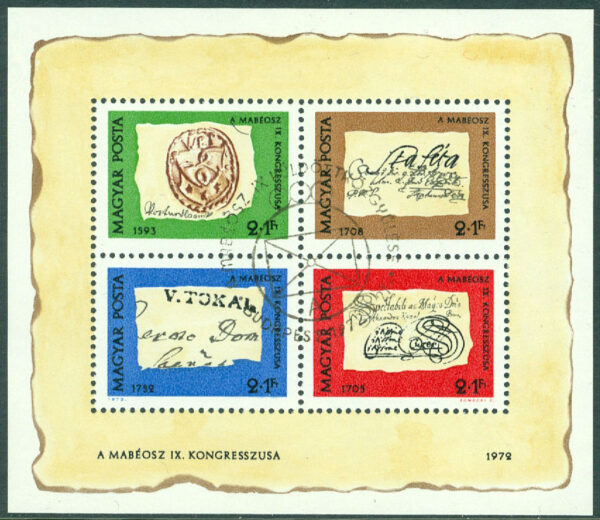 Ungern - M BL  88A Frimärkets Dag 1972, block stpl