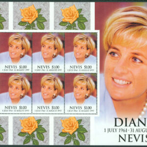 Nevis – M 1288 Prinsessan Diana död 1 år, miniark kpl **