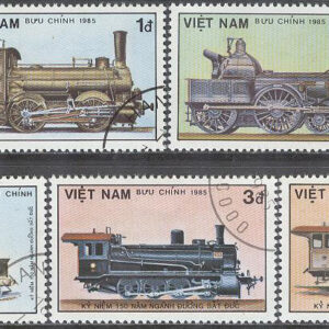 Vietnam – M 1609-1613 Tyska Järnvägen 150 år – Lok, 5 ol stpl