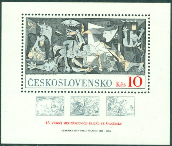 Tjeckoslovakien - M BL  45 Brigaden i Spanien 100 år, block *(*)
