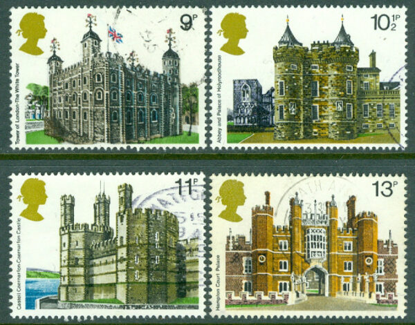 England - M  760-763 Historiska byggnader, 4 kpl stpl