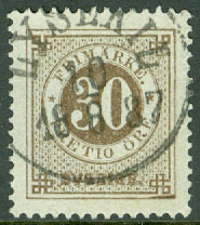 F   35 Ringtyp 30 öre t. 13. LYSEKIL 10.8 1887  (O/Bo)