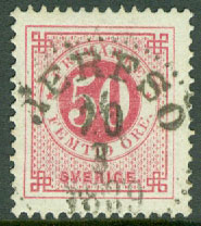 F   48 Ringtyp posthorn 50 öre. JERFSÖ 20.3 1889  (X/Häl)