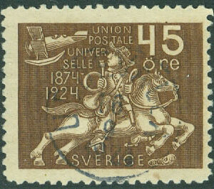 F  219 Världspostföreningen 45 öre stpl