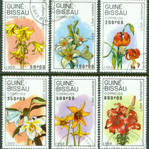 Guinea-Bissau – M 1049-1054 Liljor, 6 ol stpl