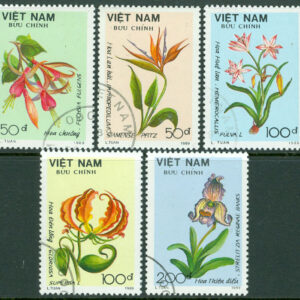 Vietnam – M 2088-2092 Blommor, 5 ol stpl